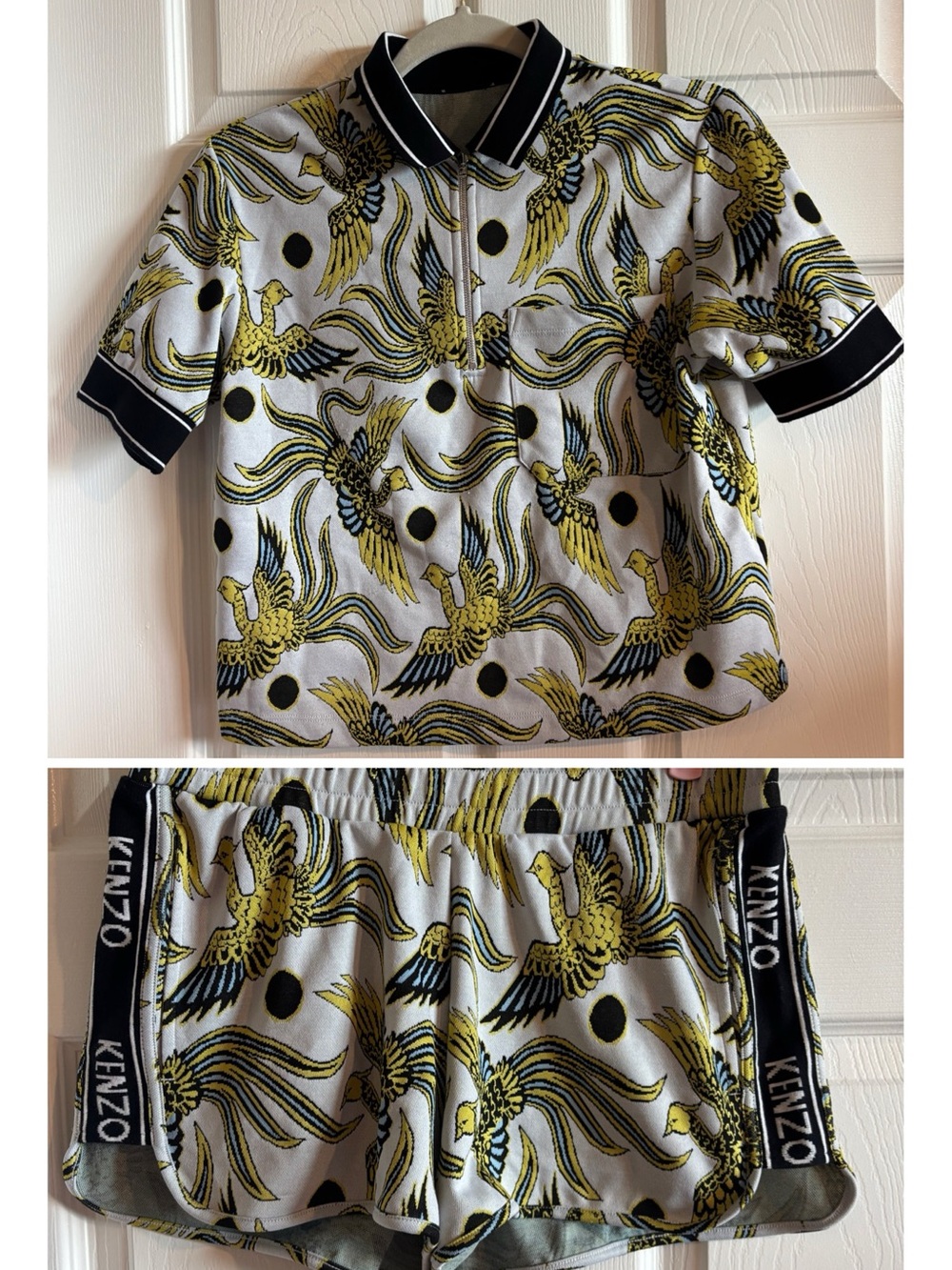KENZO Set Matching shorts and polo  "Flying Phoenix" Knit Size xs